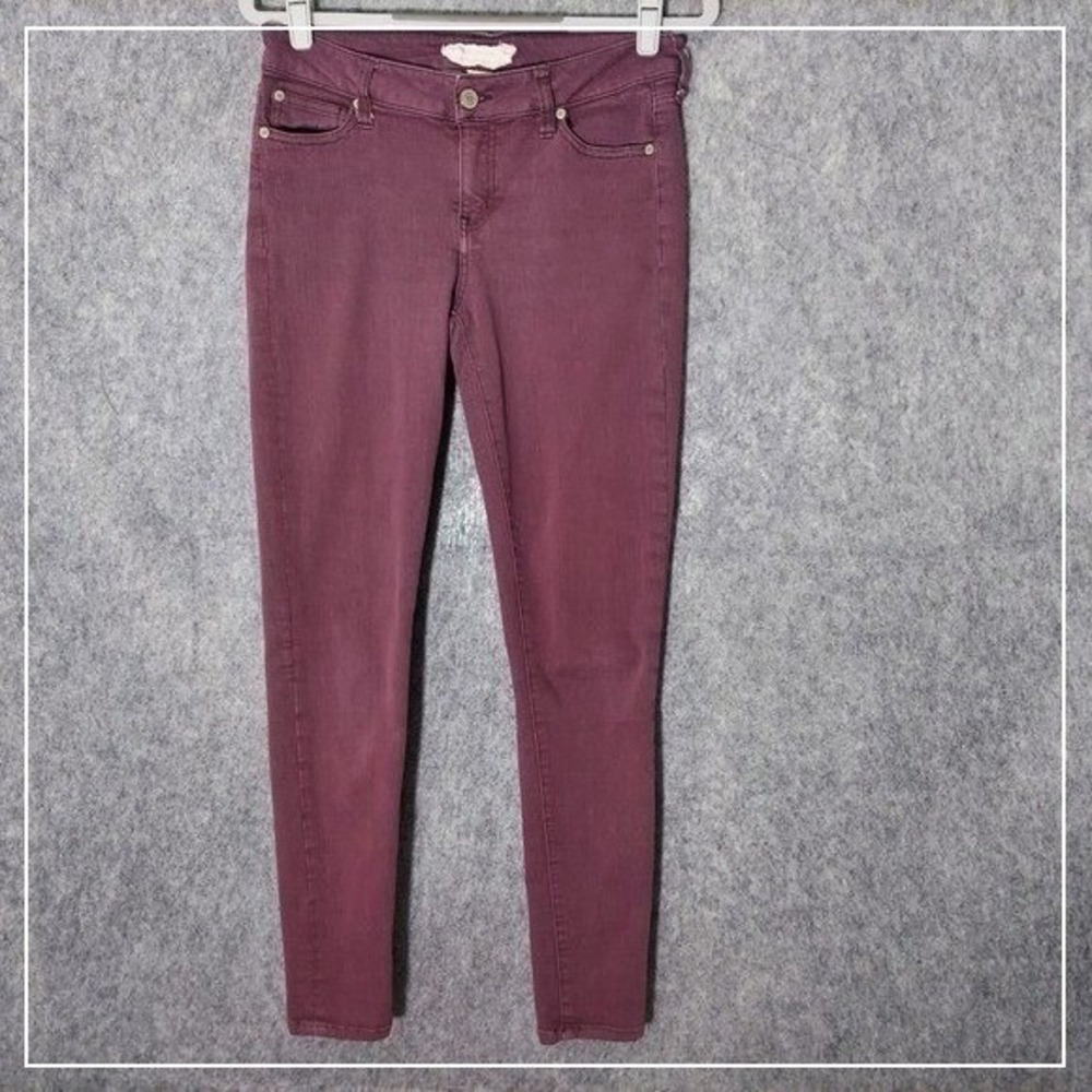 Altard State Jeans Women 28 Burgundy Low Rise Skinny Stretch Garment Dyed Denim